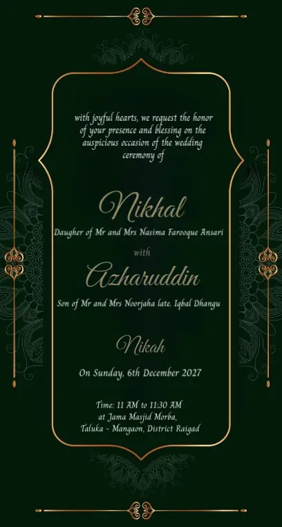 Muslim Wedding Invitation Template Free