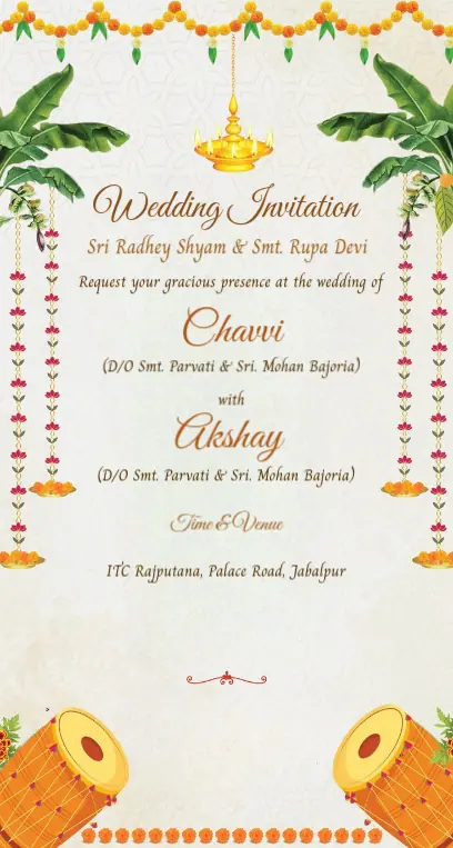 South Indian Wedding Invitation Template Free