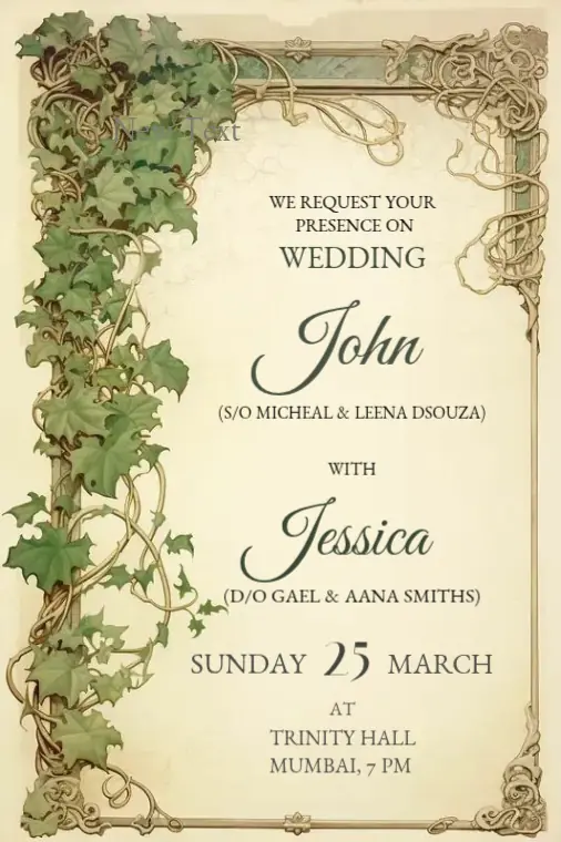 Vintage Botanical Wedding Invitation - Customize This Template (Free)